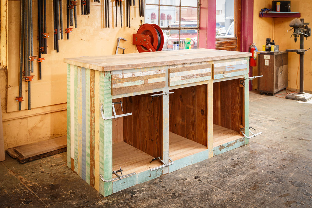 Hand-Crafted Custom cabinets in TexasPecan Crotch Piece Coffee Table on Stump - Living Room Furniture