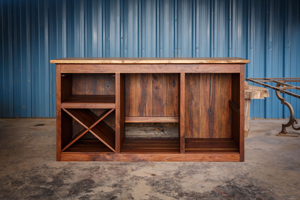 Walnut Wine Cabinet - Hand Crafted Custom Cabinets