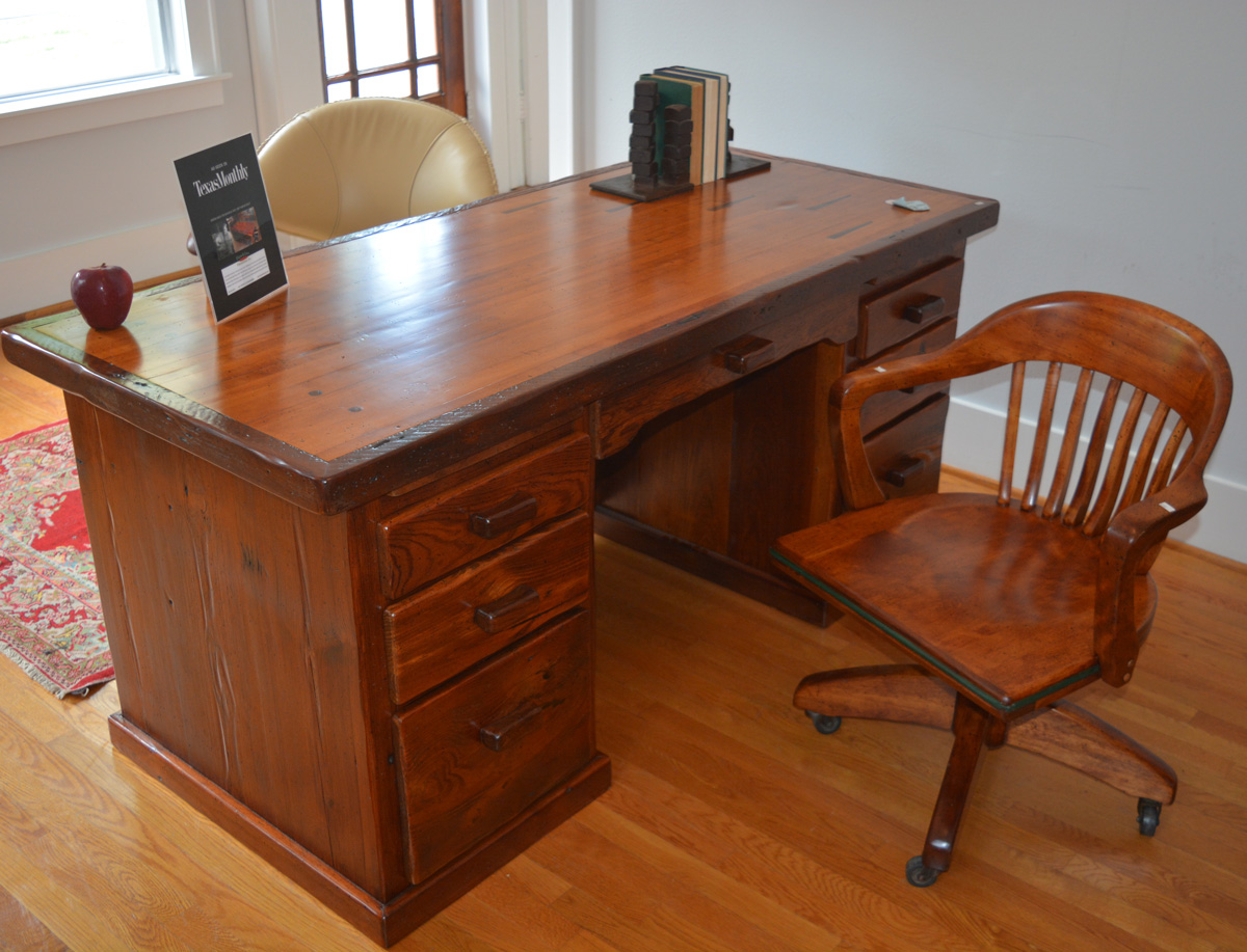 bowling-alley-and-pine desk top - Live Edge Office furniture