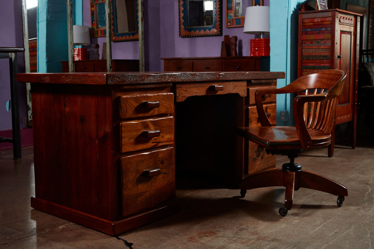 Executive desk from reclaimed wood - Live Edge Office furniture